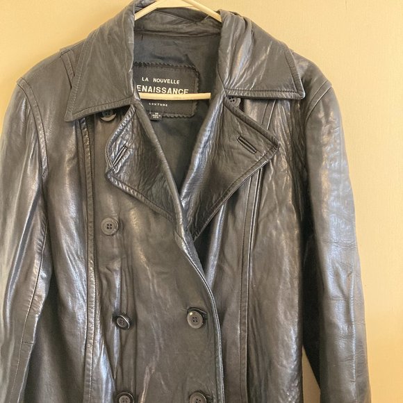 Smooth Black Leather Jacket - Men's